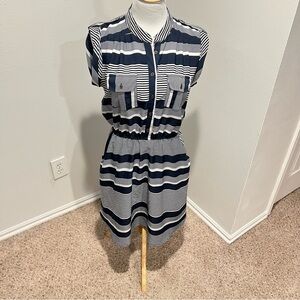 Speed Control‎ Black and White Striped Dress